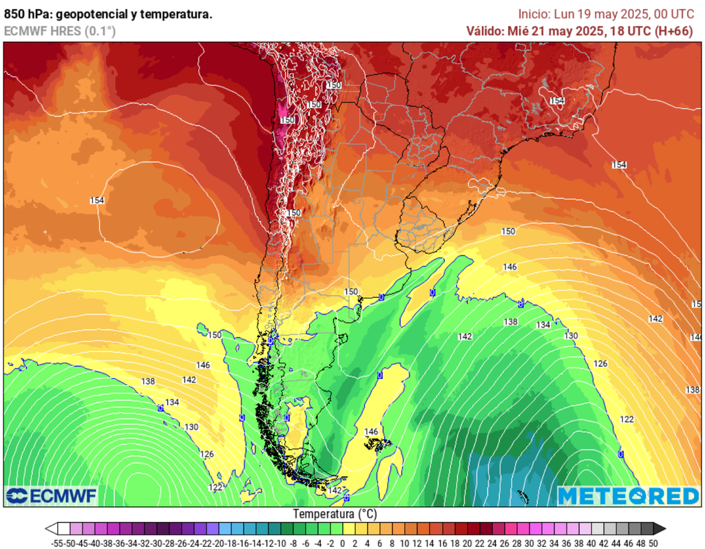 mapa de 850 hPa. mapa de 850 hPa.