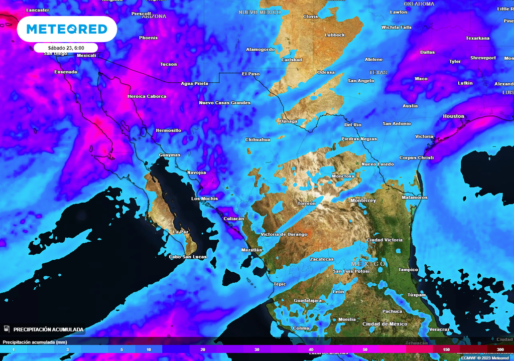 Lluvias en el noroeste y norte desde el jueves al fin de semana.