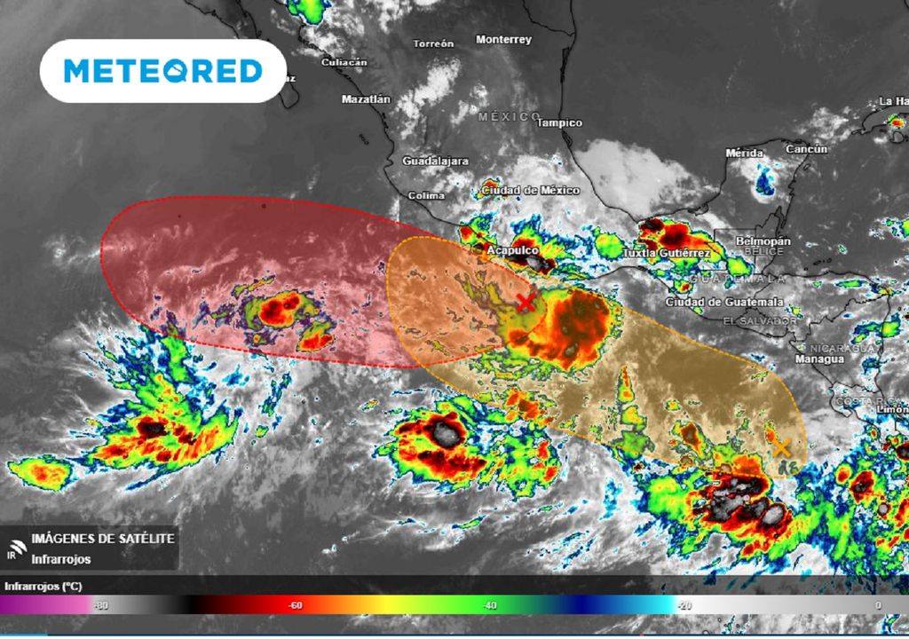 Imagen de satélite - Zonas en vigilancia tropical