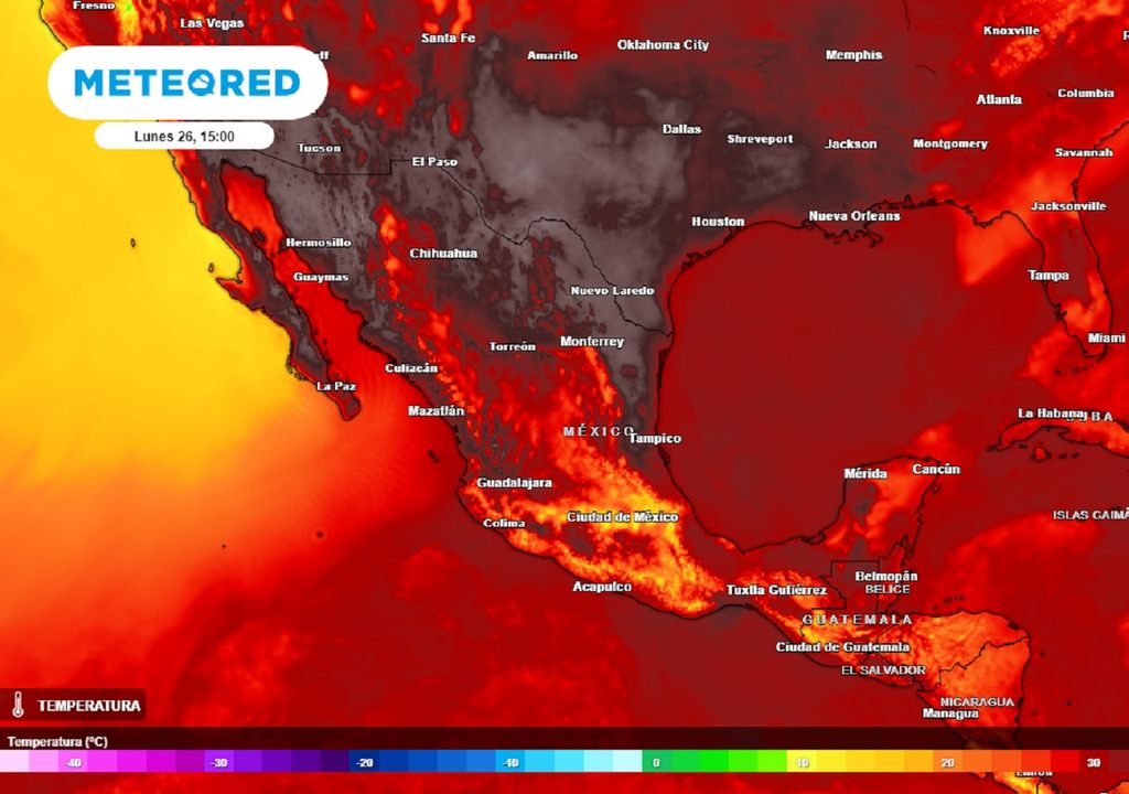 Modelo ECMWF - Temperatura en grados Celsius
