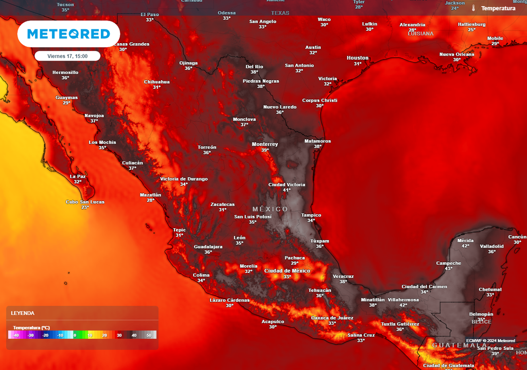 Temperaturas en grados Celsius