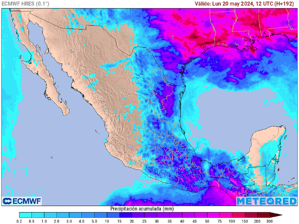 Acumulado de lluvias en milímetros