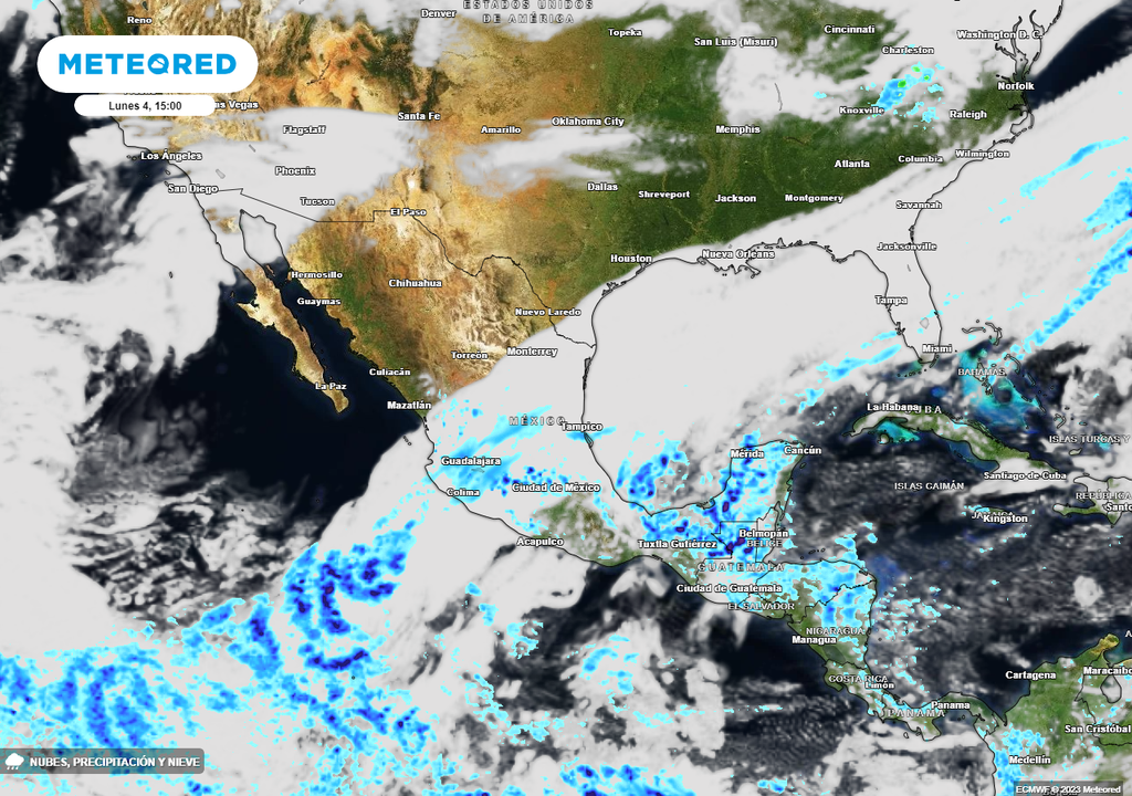 Condiciones de nubosidad, lluvias y viento