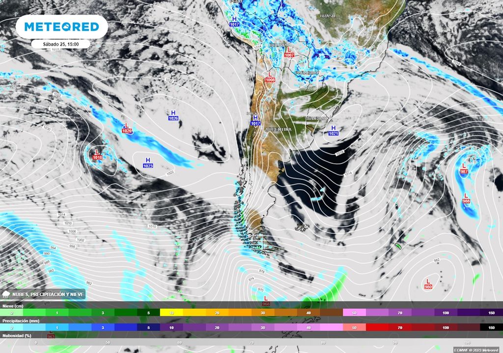 mapa de nubes, precipitaciones y presión mapa de nubes, precipitaciones y presión
