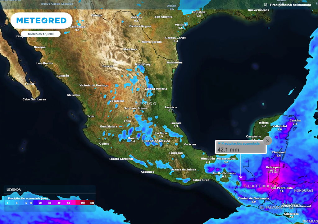 Precipitación acumulada en milímetros