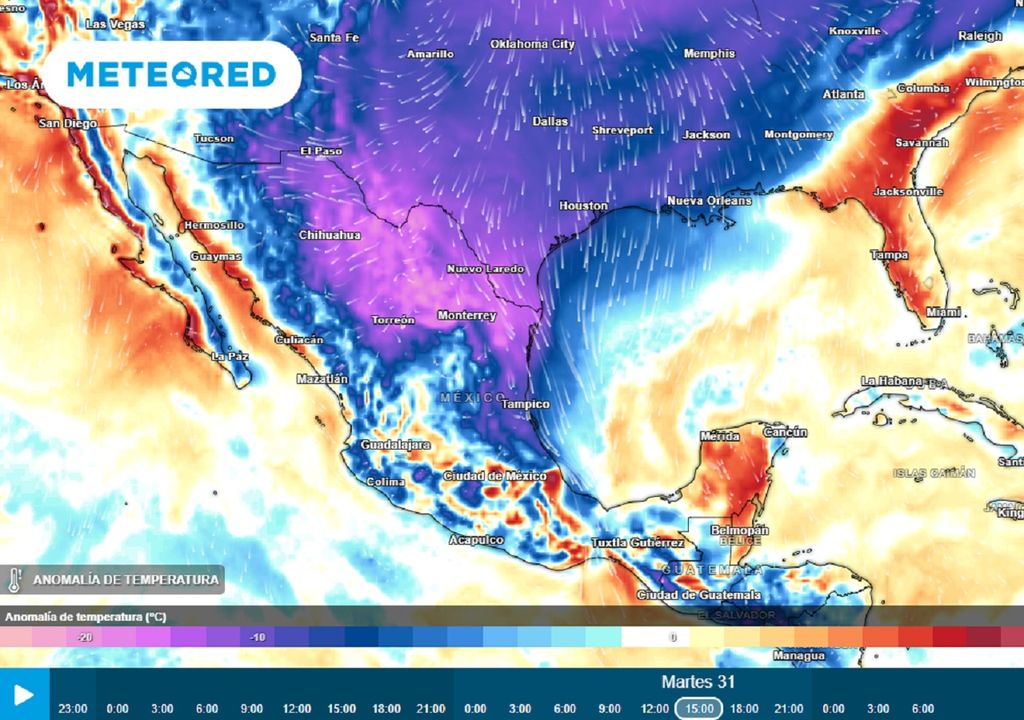 Modelo ECMWF - Anomalía de temperatura