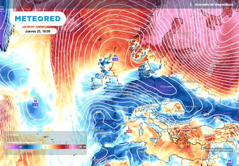 El tiempo hasta Nochevieja opta al r&eacute;cord: los mapas muestran un anticicl&oacute;n sin precedentes; efectos en Espa&ntilde;a