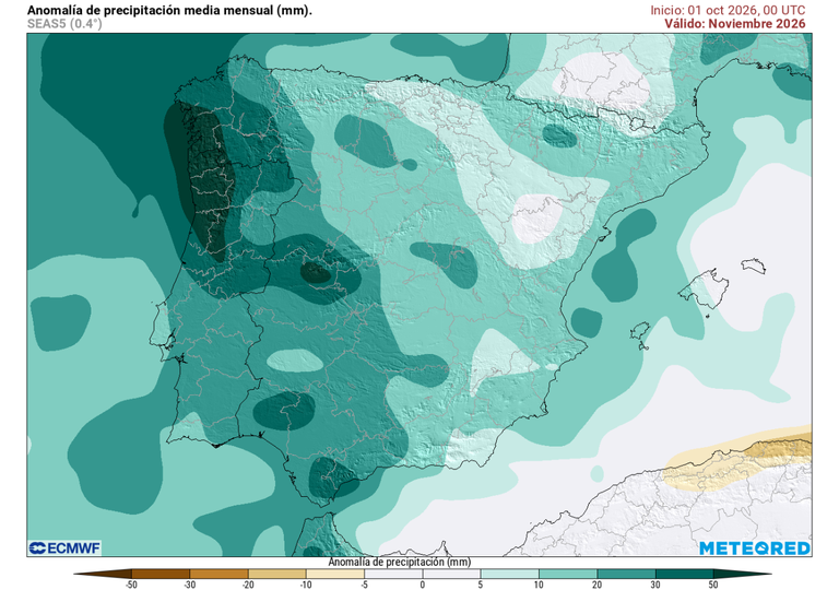El tiempo para el final del a&ntilde;o en Espa&ntilde;a: tendencias del ECMWF para octubre, noviembre y diciembre