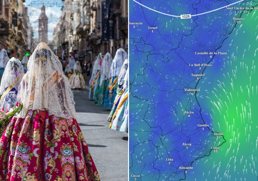 El tiempo para la Crida de Val&egrave;ncia: el viento dar&aacute; un giro de 180&ordm; justo antes del domingo, 22 de febrero