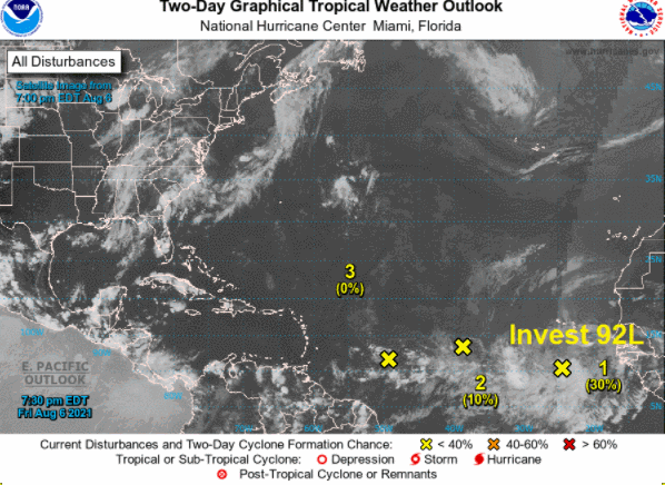 El tiempo tropical en el Atlántico: tres zonas vigiladas por el NHC