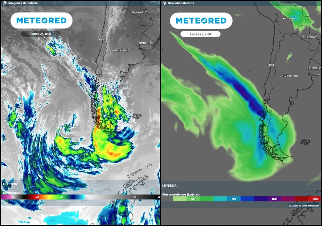 sistema frontal y río atmosférico actuante sobre Chile sistema frontal y río atmosférico actuante sobre Chile