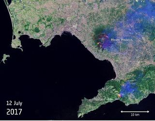 El Vesubio en llamas