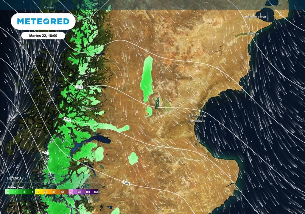 nevadas Patagonia Durante el día martes 22 algunas nevadas podrán alcanzar a sectores altos de la estapa de Chubut.