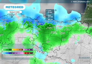 El viernes será el peor día de la invasión ártica en el País Vasco: lluvias intensas y nevadas de hasta 10 cm