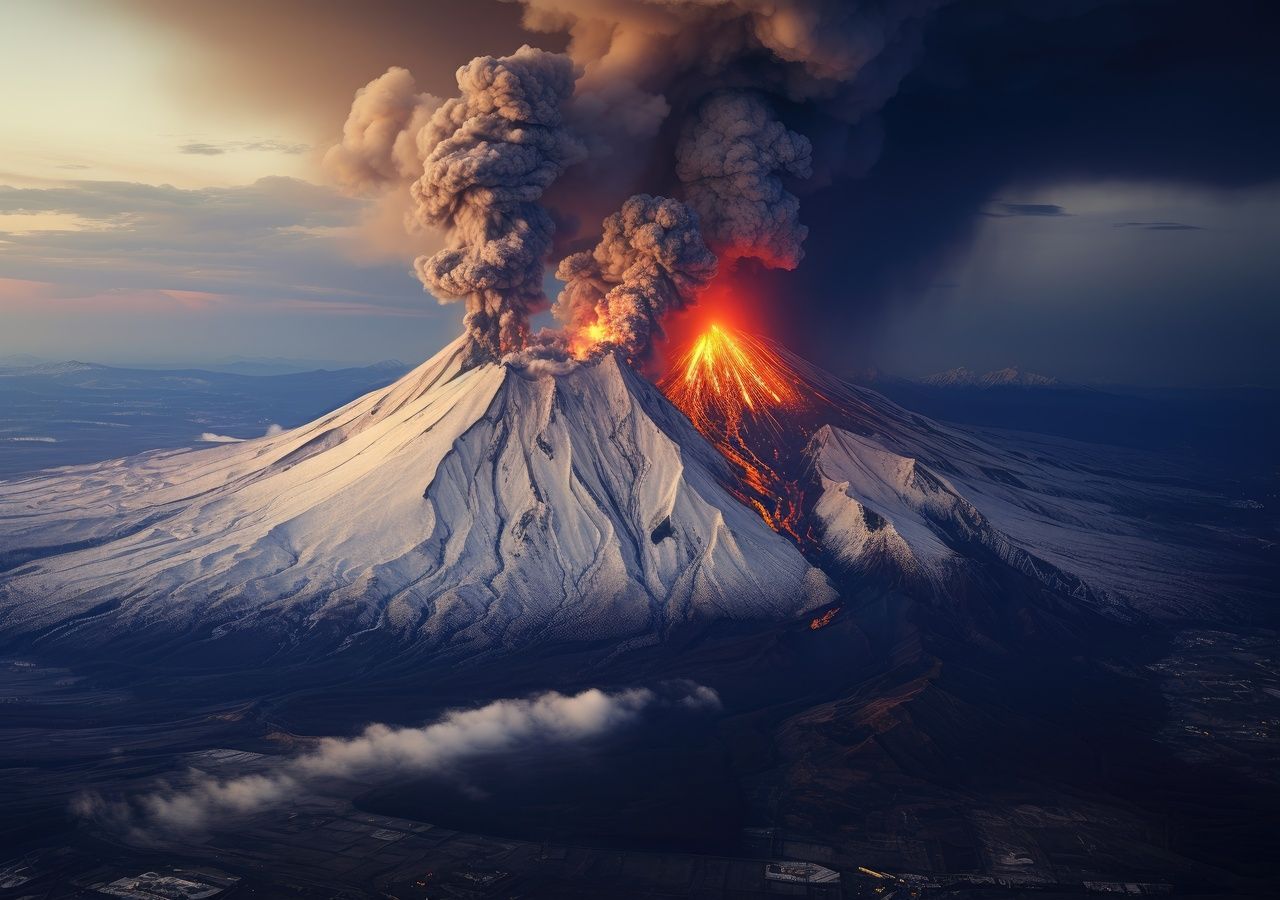 Russia’s Klyuchevskoye volcano spewed a large cloud of smoke and ash more than 1,500 kilometers long.