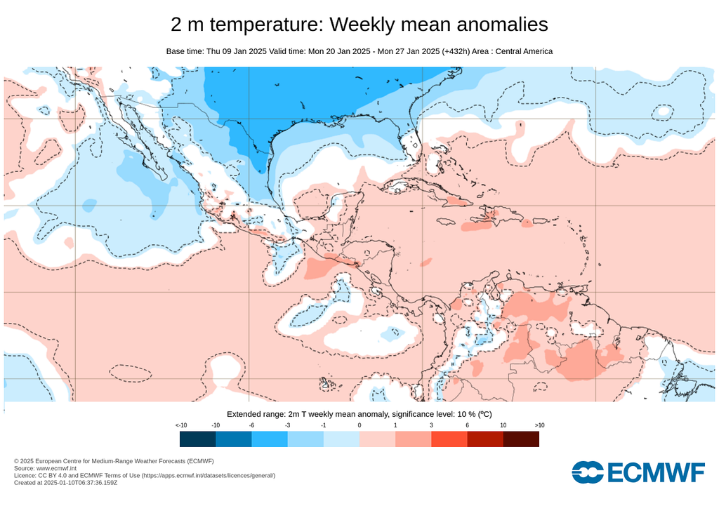 Anomalía de temperaturas en grados Celsius Anomalía de temperaturas en grados Celsius
