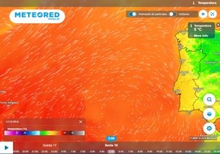 Em poucas horas estas serão as 2 regiões mais frias de Portugal: temperatura rondará 5 ºC devido a uma massa de ar polar