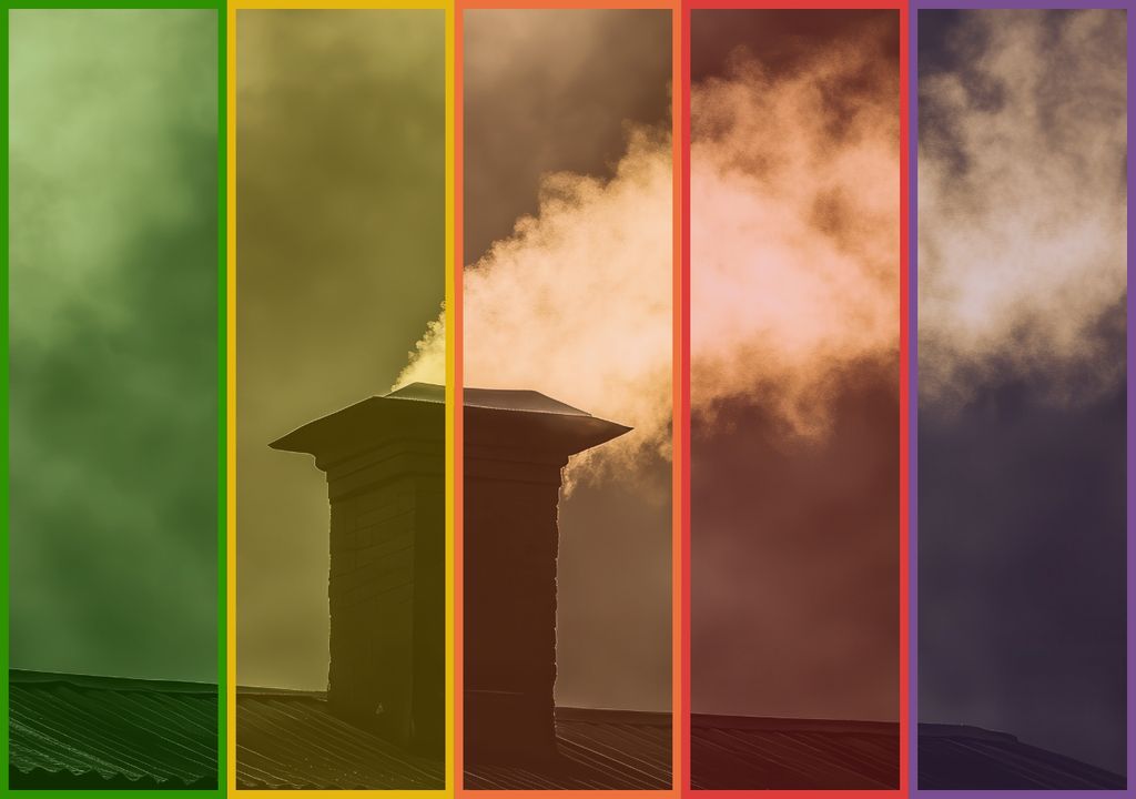 chimenea y colores de pronóstico de calidad del aire
