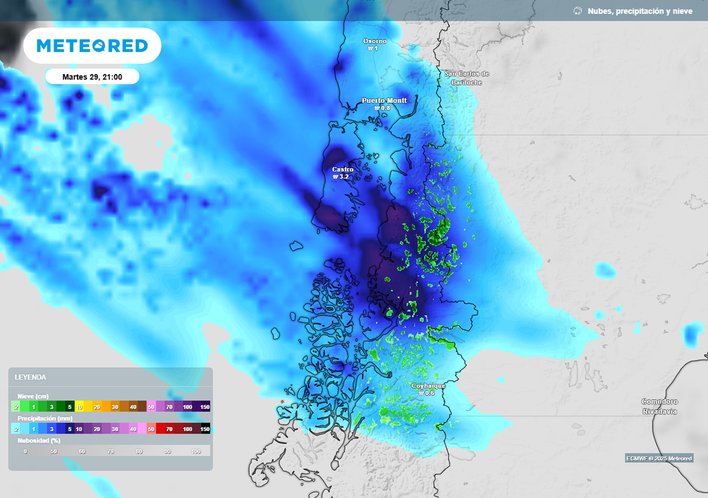 Emergencia por lluvias en el sur de Chile, Meteored, Los Ríos, Los Lagos