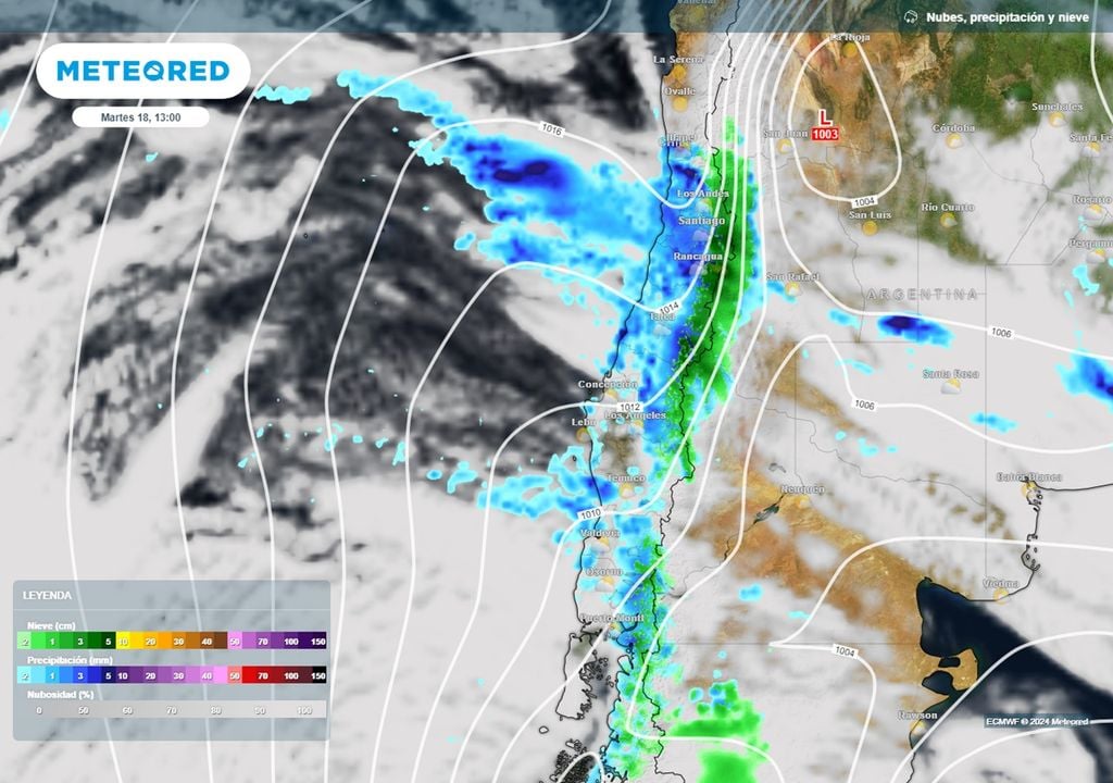 Sistema frontal sobre el centro norte de Chile Sistema frontal sobre el centro norte de Chile