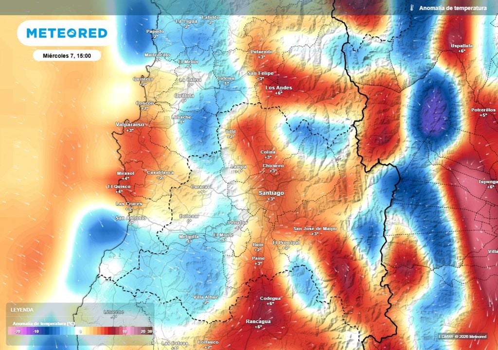 mapa de anomalía de temperatura