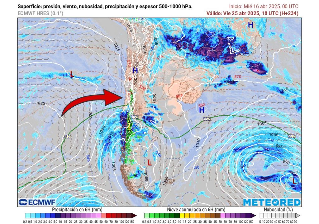 Nieve, precipitación, Meteored Chile, ECMWF Nieve, precipitación, Meteored Chile, ECMWF