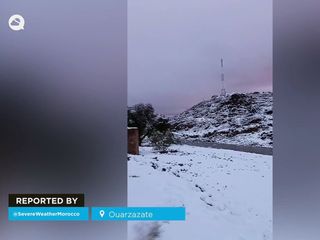 Fuertes nevadas en la provincia de Ouarzazate, Marruecos