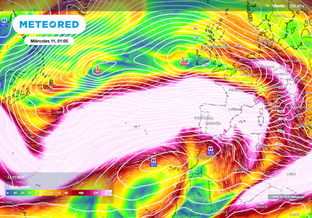 A partir del 11 el chorro polar empezará a ondularse más en nuestras latitudes, pudiendo traer un cambio de escenario a España.