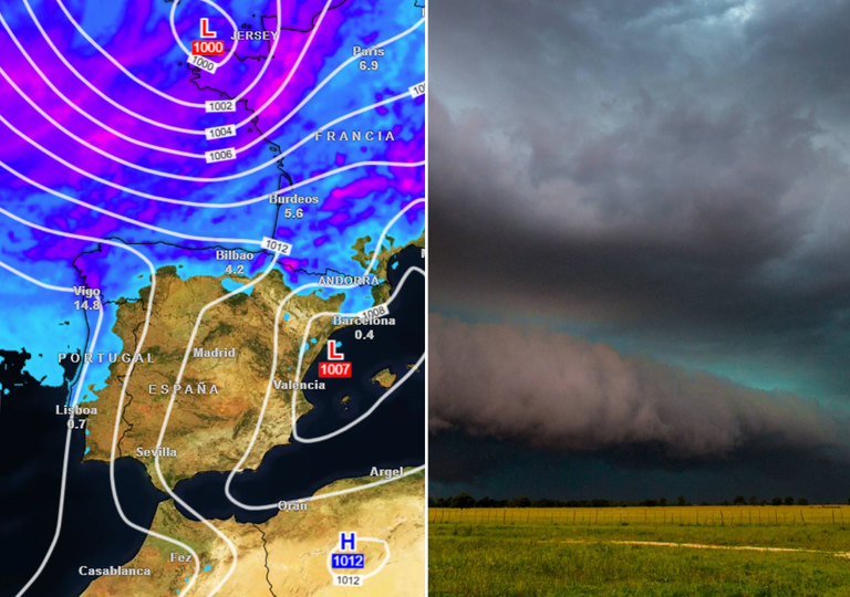 En las próximas 48 horas dos frentes fríos con lluvias y tormentas afectarán a Galicia y a otras 7 comunidades más