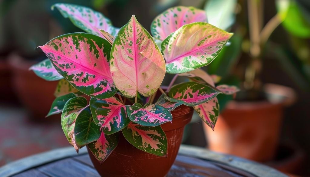 Verde, rosa y plateado conviven en hojas que iluminan espacios con poca luz.