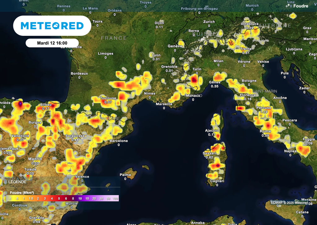 Des orages parfois forts attendus en montagne cet après-midi.