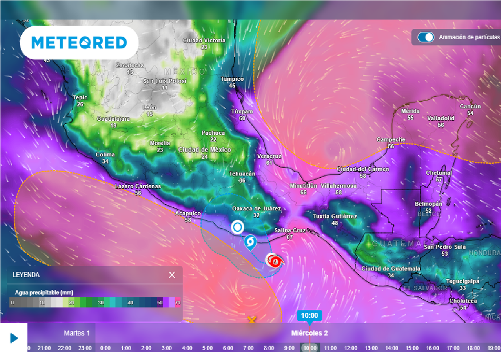 Agua precipitable en milímetros