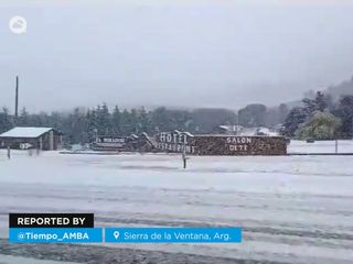 Importantes nevadas en Sierra de la Ventana, Argentina