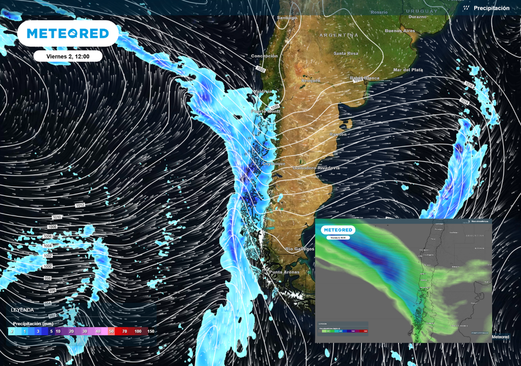 Sistema frontal y río atmosférico.