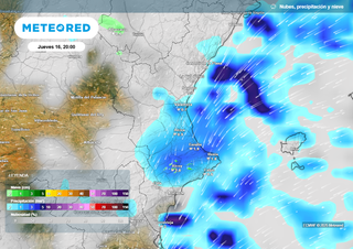 En unas horas la Comunidad Valenciana verá nubes de tormenta entrando de mar a tierra con lluvias intensas y nevadas