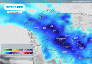 En unas horas llegarán lluvias a Galicia de hasta 50 litros por metro cuadrado en poco tiempo
