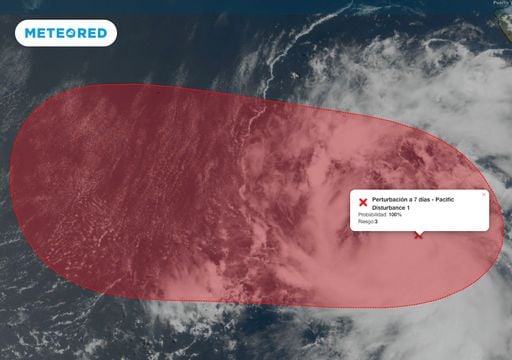 El Invest 96E frente a costas mexicanas esta cerca de convertirse en cicl&oacute;n tropical en aguas del Pac&iacute;fico Nororiental