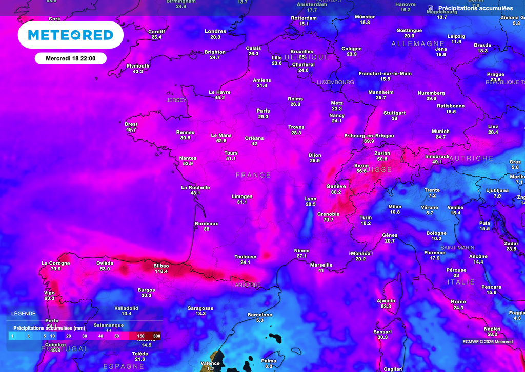 Encore de bons cumuls de pluie d'ici la semaine prochaine.