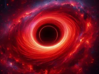 Encuentran un agujero negro supermasivo de color rojo que es más grande que su galaxia