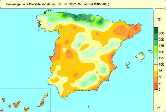 Enero 2015, Ligeramente Frío Y Normal En Precipitaciones Precipitación enero 2015