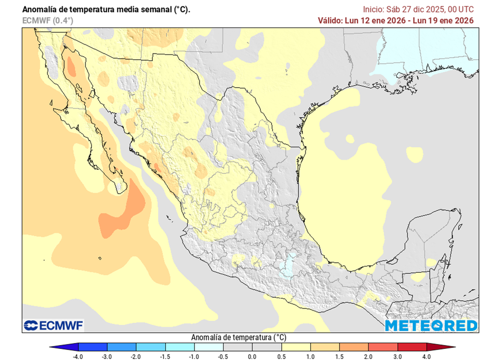Anomalía de temperaturas en enero Anomalía de temperaturas en enero