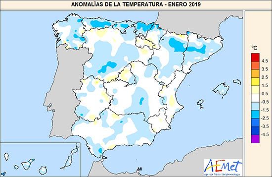 Enero De 2019 En España: Normal En Temperaturas Y Precipitaciones Enero De 2019 En España: Normal En Temperaturas Y Precipitaciones