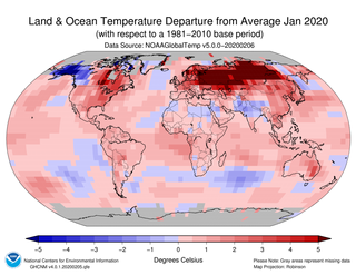 Enero de 2020 a nivel global: el enero más cálido, según NOAA