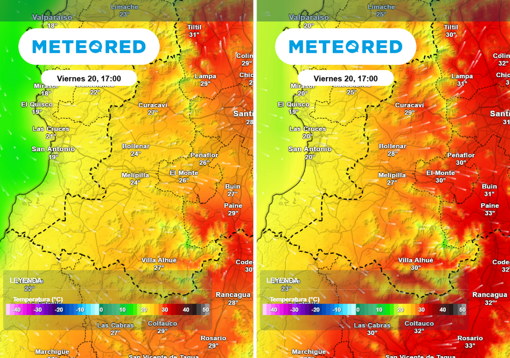 Aunque ambos modelos prevén una baja en las temperaturas, el ECMWF prevé registros más bajos en relación al GFS en zonas del poniente de la RM.