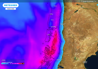 Entre 50 y 100 mm dejará el temporal previsto para el sur de Chile entre miércoles y jueves