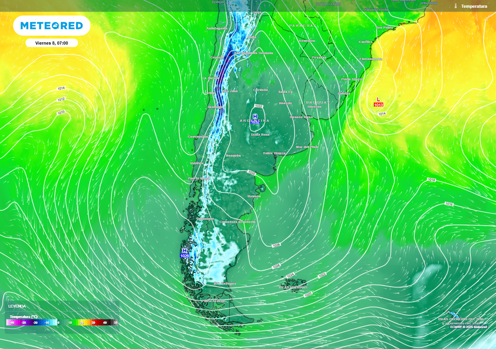 Tiempo Argentina clima frío lluvias alerta