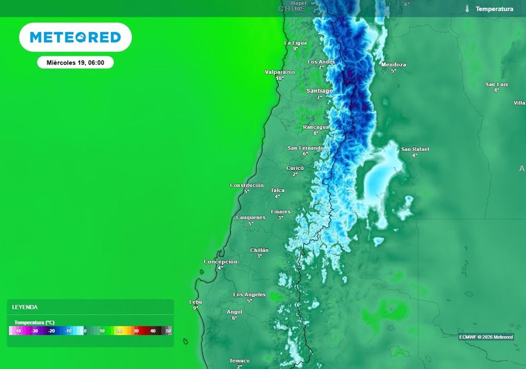 Bajas temperaturas matinales se harán presentes durante la jornada del miércoles.