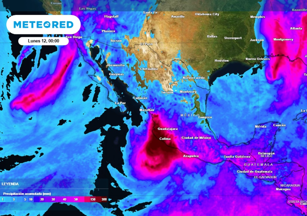 LLuvia Lluvia acumulada para este sábado y domingo en México.