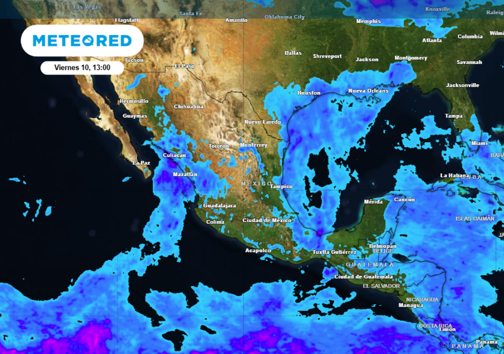 LLuvias Pronóstico de lluvia acumulada para este fin de semana en México.