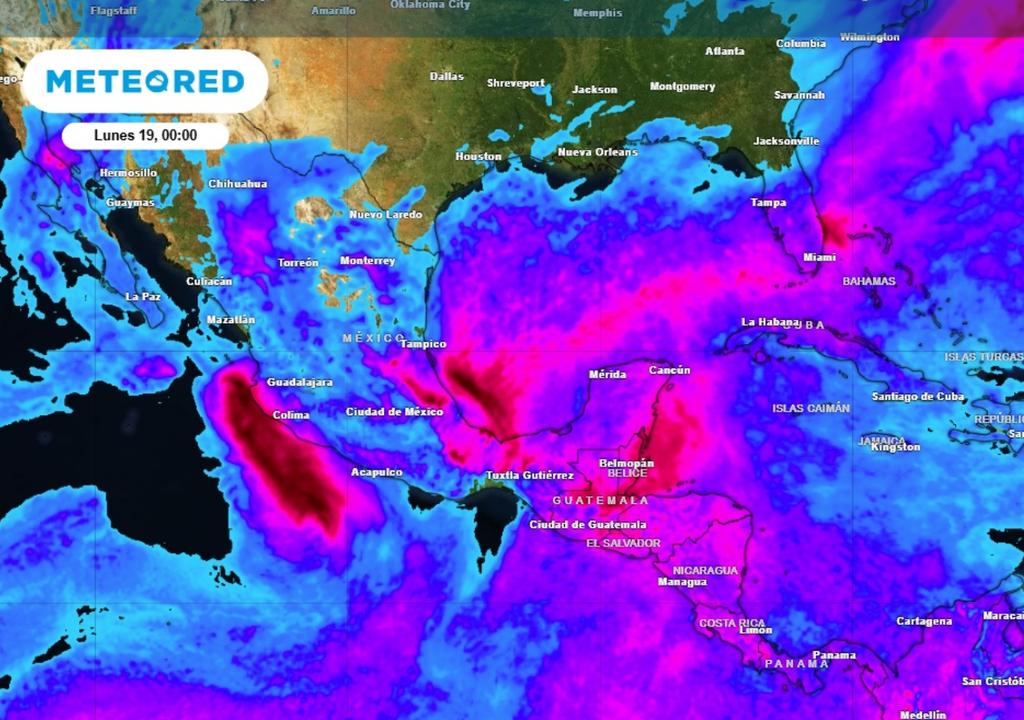 Lluvia Pronóstico de lluvia acumulada para este fin de semana en México.